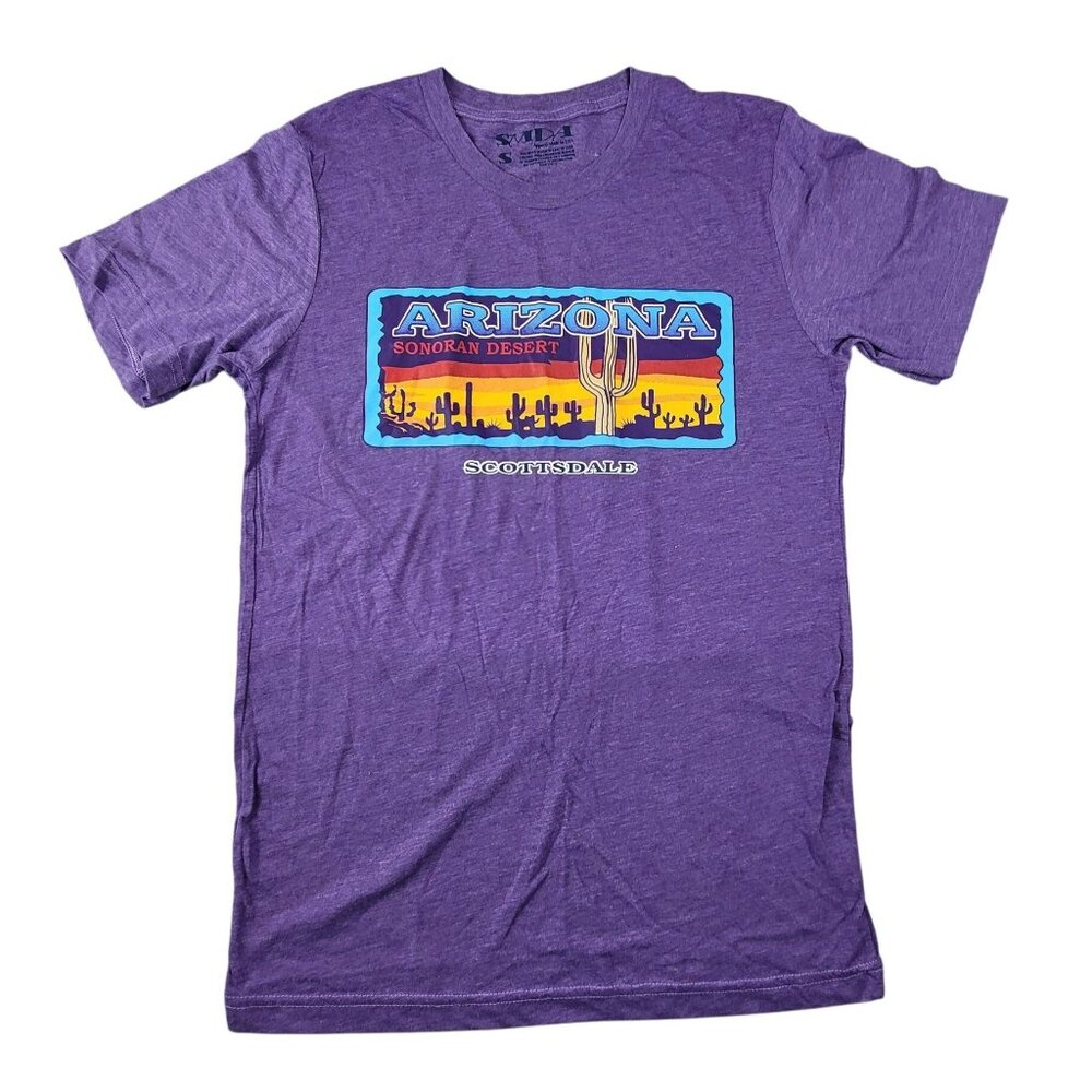 Arizona Sonoran Desert Scottsdale Purple Graphic T-Shirt Womans Small JH1808